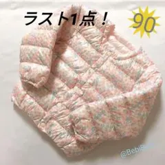 子供服女の子90/アウターダウンジャケット花柄//新品//韓国服/カラーピンク
