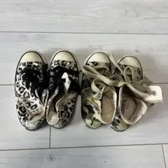 コンバース⭐️ヒョウ柄と迷彩柄のスニーカー2足セット