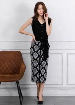 ジュリアブティック JULIA BOUTIQUE ダマスク柄ワンピースのサムネイル