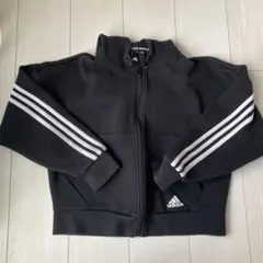 adidas ブラック ジップアップジャージ