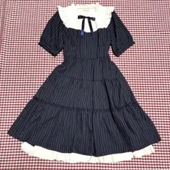 メゾンドフルールプチローブカノン セーラーカラーギンガムワンピース