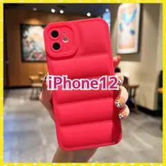 iPhone 12 ソフト ケース ピンク 韓国 ダウンジャケット 派手かわ