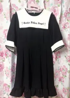 闇刺繍デザインワンピース ショート 半袖 3L 夢展望 DearMyLove