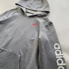 adidas グレー パーカー フード付き