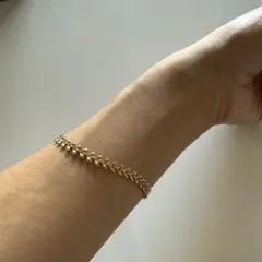 【アクセ500円均一！】リーフモチーフ チェーンブレスレット