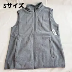 ☘️ノースリーブ フルジップ ポーラーフリース ベスト メンズ S グレー
