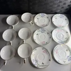 HOYA 花柄 カップ＆ソーサー 6客セット
