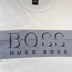 HUGO BOSS Tシャツ ホワイト ヒューゴボス デカロゴ　S