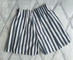 ⛱️ショートパンツ⭐ストライプ⭐短パン/ハイウエスト⭐白×紺⭐夏/M