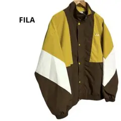 【美品】FILA ナイロンジャケット トラックジャケット ブラウン マスタード