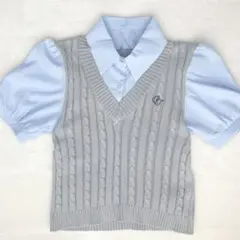 匿名配送♡GRL グレイル ケーブルニットベストレイヤー風シャツ fs05