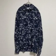 美品 ZARA 総柄フェイスプリント長袖シャツ M