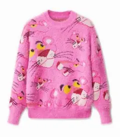 Desigual ピンクパンサー 長袖 ニット セーター ラメ ピンク zaraのサムネイル