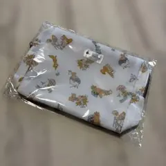 ポーチ 新品 未開封 オムツポーチ アニマル柄 かわいい 動物 白