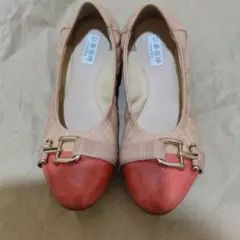 卑弥呼　フラットシューズ　スニーカーパンプス ピンクベージュ