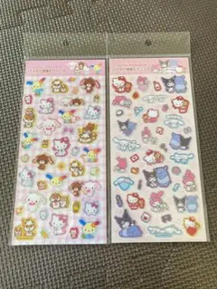 サンリオ　ラメ入り樹脂もりシール 平成 ギャル　キティ　クロミ　シール