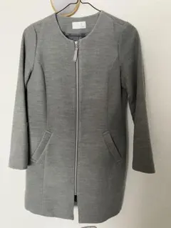 index ノーカラーコート ライトグレー　M