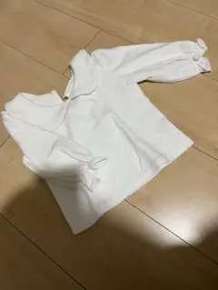韓国子供服　ホワイト 襟付きシャツ