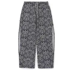 Snake Print Nylon Open Hem Pants