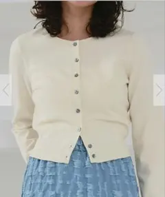 ティティベイト☆クルーネックニットカーディガン☆アイボリー