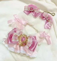 ぬい服　着ぐるみ　白　ピンク　ハムスター　10cm ちびぐるみ　にじぱぺっと