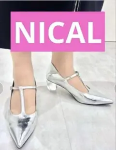 NICAL 本革 クリアヒールTストラップパンのサムネイル