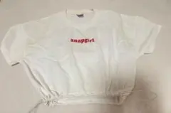 ANAP GIRL ロゴプリント ドロストTシャツ ホワイト S