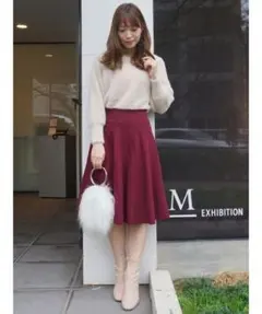 マーキュリーデュオ　異素材バルーンスリーブワンピース