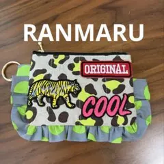 ハンドメイドミニポーチ　フリルポーチ　スクエア　#RANMARU