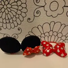 ミニーちゃんヘアピン ヘアゴムセット