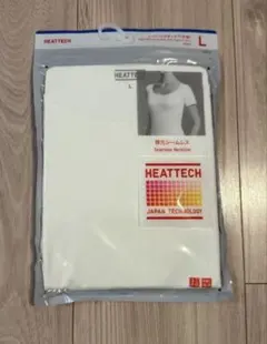 新品★ユニクロ　白　シームレス襟元半袖Tシャツ Lサイズ　ヒートテック