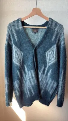【好配色】　PENDLETON モヘヤ混　カーディガン