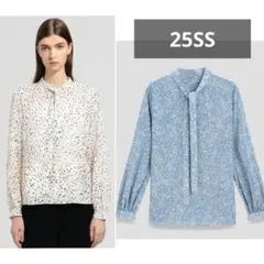 25SS美品*定価3.5万 theory luxe シアードットブラウス 水色