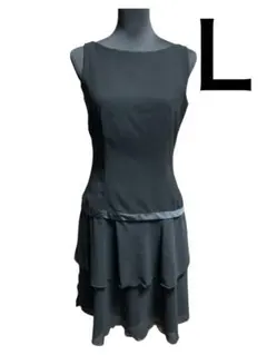 【極美品】コムサイズム ノースリーブシフォンティアードワンピース 美ライン 上品