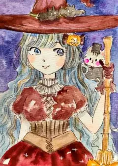 まじょっこさんよ9/28 12（原画）ポストカードサイズの用紙のみ