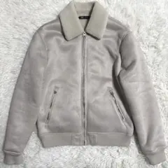 ザラ ZARA B-3 フライトジャケット ムートンジャケット アイボリー M