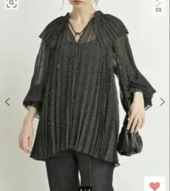 IENA IENA LA BOUCLE ドット プリーツカラーブラウスのサムネイル