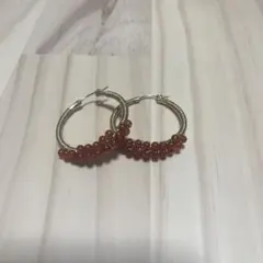 カラーストーン　フープピアス