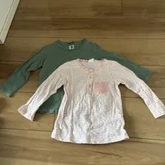 エイチアンドエム　H&M 長袖カットソー　ロンT 2枚セット　80〜90cm