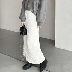 ジャガードレースタイトスカート　ホワイト