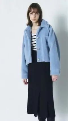 極美品】グレースコンチネンタル Diagram ウール 切り替え 起毛 コート