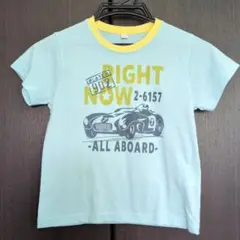水色 車 プリント Tシャツ 120