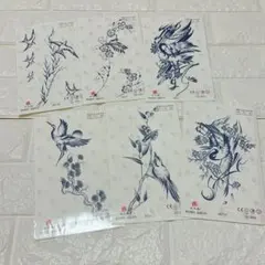 タトゥーシール 6枚セット 鳥と植物 おしゃれ 防水 2 週間持ち