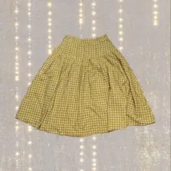 merryjenny ミモレ丈　チェック柄 フレアスカート イエローのサムネイル