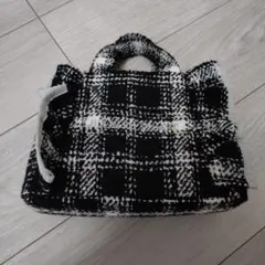 ジルバイジルスチュアート、ツイード柄ハンドバッグ ブラック・ホワイト