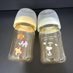 Pigeon母乳実感 プラスチック哺乳瓶 2本まとめ 160ml スヌーピー