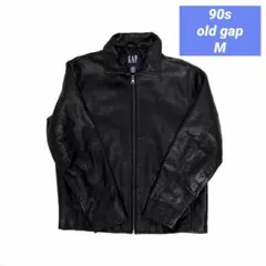 90's OLD GAP シングル レザージャケット Mサイズ 90s GAP オールドギャップ レザージャケット メンズM程度 ダーク