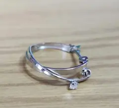 k14wg　刻印　フープピアス　ダイヤ