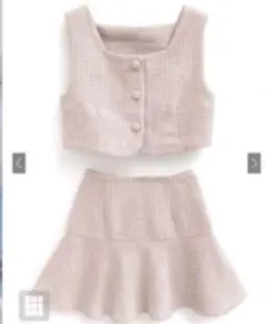 GRL ツイードビスチェ×ミニスカートセットアップ ピンク [dk1255]