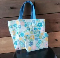 花柄トートバッグと小物入れセット　ハンドメイド